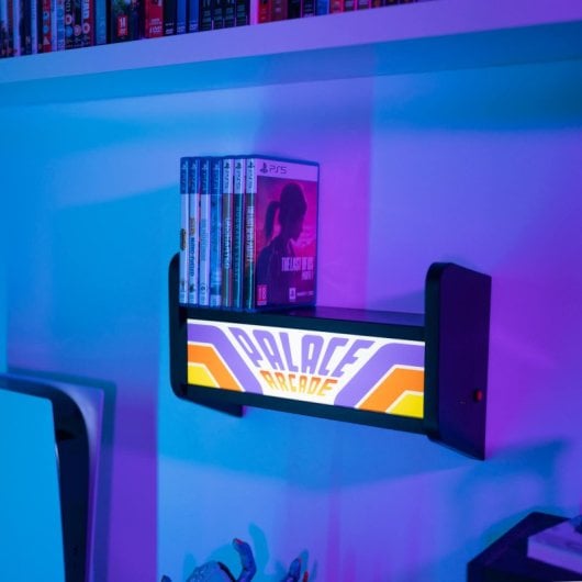 Erik Arcade Lampe MDF Acryl USB-C 2000mAh Akku Integriertes Regal