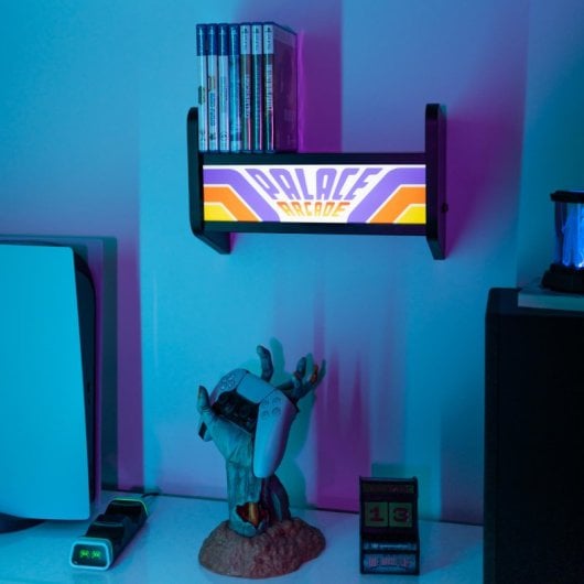 Erik Arcade Lampe MDF Acryl USB-C 2000mAh Akku Integriertes Regal