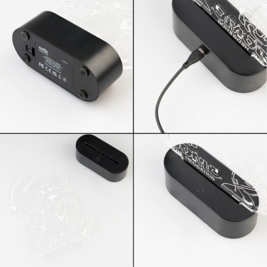 Lampe multimode Erik en méthacrylate ABS à commande unique USB Type C 17 x 20 x 5,5 cm