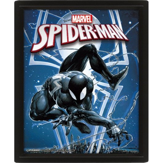 Poster lenticulaire effet 3D Pyramid Spider-Man sans accessoires, 23,5x28,5 cm encadré