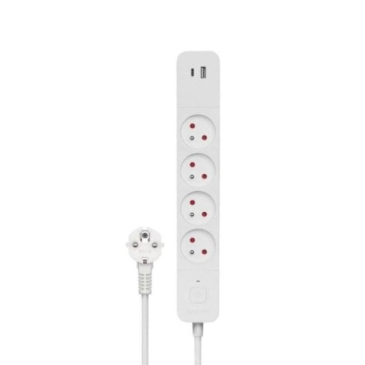 Steckdosenleiste Savio LZ-11 4 Steckplätze mit Überspannungsschutz USB-A USB-C Schalter