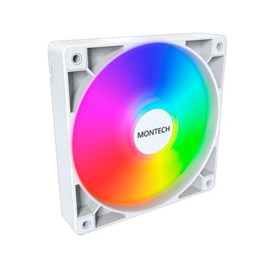 Refrigeración Aire Montech 120mm GF120 PWM ARGB Blanco 1600RPM 27dB 4 Pines