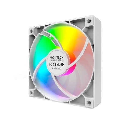 Refrigeración Aire Montech 120mm GF120 PWM ARGB Blanco 1600RPM 27dB 4 Pines