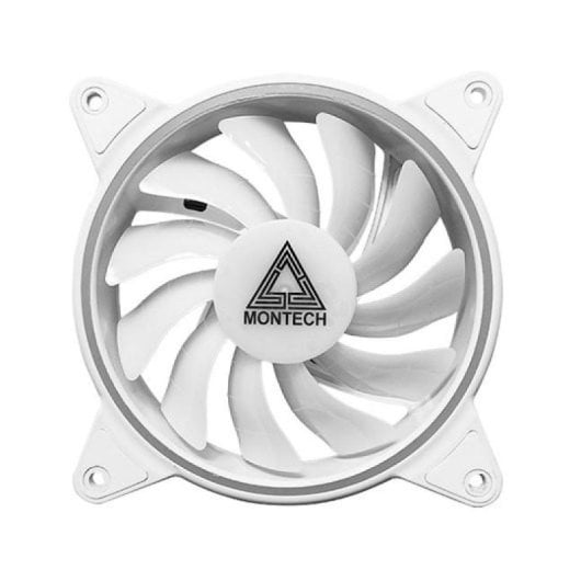 Refrigeración Aire Montech AX120 PWM 120mm Blanco Kit 3 Ventiladores ARGB 800-1600RPM 25mm Extra Silencio