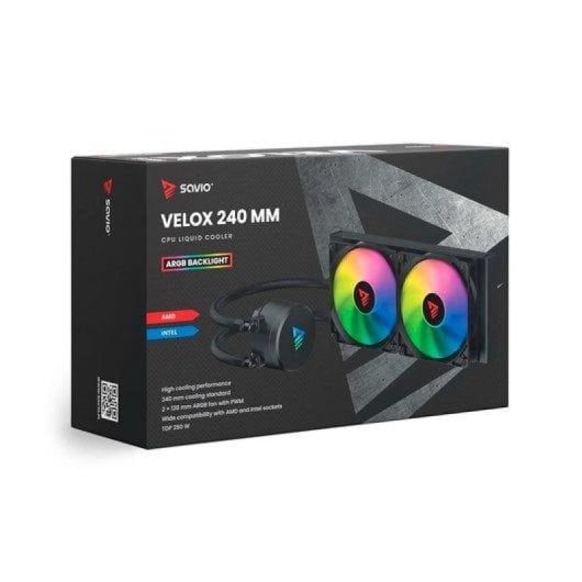 Savio Velox Kit de Refrigeração Líquida 240mm ARGB Multisocket 2750RPM