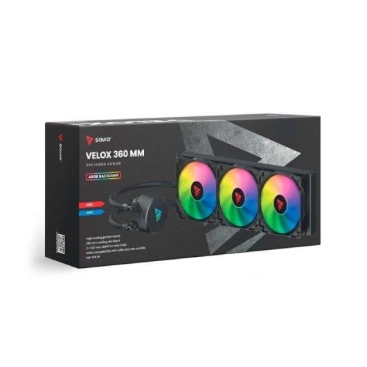 Savio Velox 360mm Kit de Refrigeração Líquida ARGB TDP 300W Multisocket