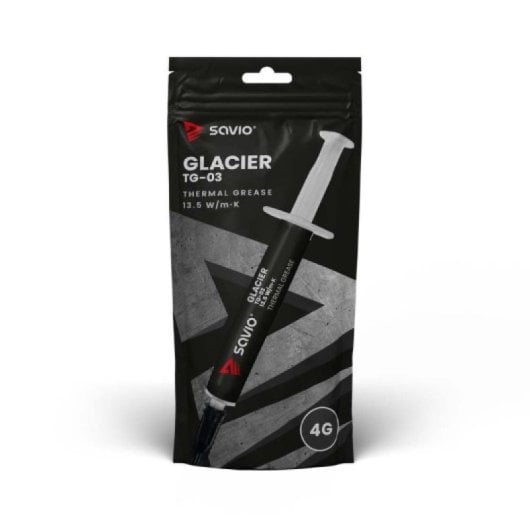 Pasta Térmica Savio Glacier TG-03 13.5W/M-K Jeringa 4g para Refrigeración Avanzada