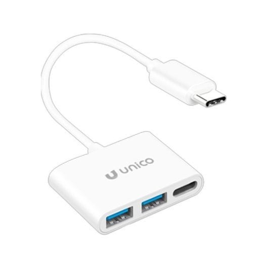 Adaptador UNICO AD0248 USB-C a USB-A+USB-C ABS 90mm Blanco compact ABS 0.09m