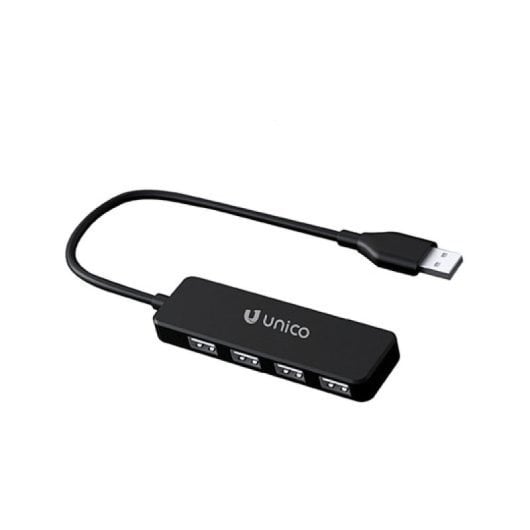 Adaptateur USB Unico Plus AD1423 USB-A vers 4 USB-A noir 90 mm aluminium