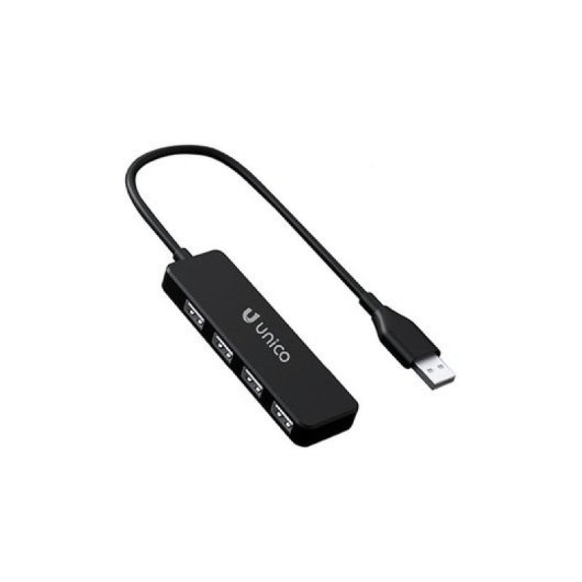 Adaptateur USB Unico Plus AD1423 USB-A vers 4 USB-A noir 90 mm aluminium