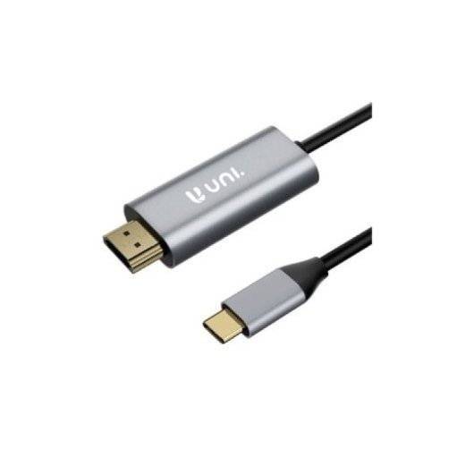 Adaptador USB-C para HDMI Uni AD1990 4K 1,8M Alumínio ABS Macho Cinzento