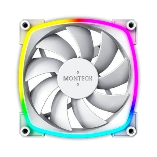 Montech AX120 Ventoinha 120mm PWM ARGB 59CFM 27dB 1.8mmH2O Branca