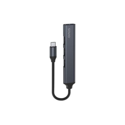 Hub USB Savio USB-C Aluminio 3xUSB 2.0 1xUSB 3.1 Gen1 5Gbps Plug & Play