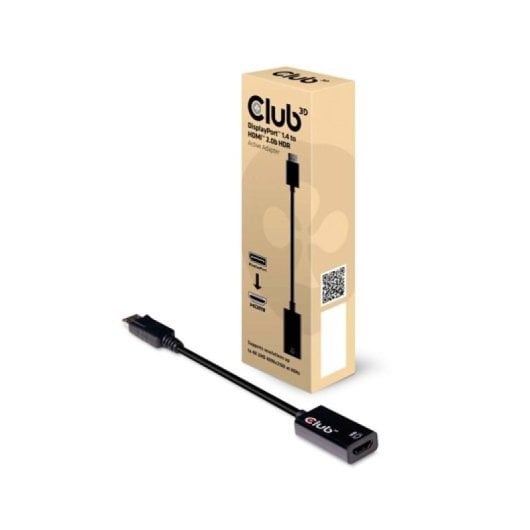 Adaptador DisplayPort 1.4 a HDMI 2.0b Club3D CAC-1080 4K 60Hz HDR Macho/Hembra Negro