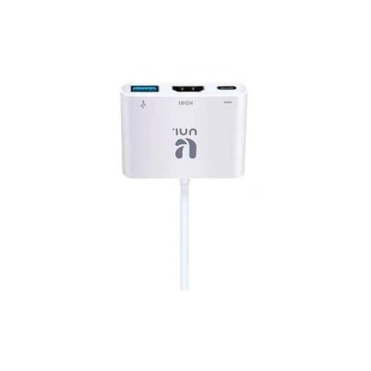 Adaptador UNI AD1532 USB-C para USB-A HDMI USB-C 87 W Carregamento rápido Alumínio Prateado