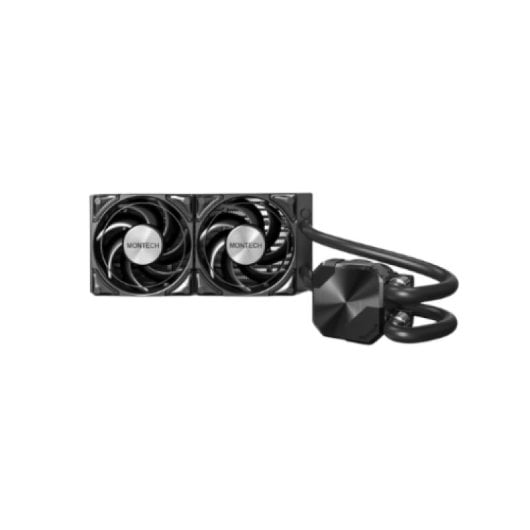Montech Hyper Flow Silent 240, Schwarz, 240 mm, Flüssigkeitskühlung mit 2 ARGB-Lüftern