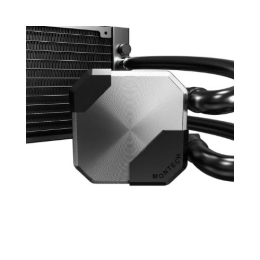 Montech Hyper Flow Silent 240, Schwarz, 240 mm, Flüssigkeitskühlung mit 2 ARGB-Lüftern