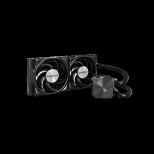 Montech Hyper Flow Silent 240, Schwarz, 240 mm, Flüssigkeitskühlung mit 2 ARGB-Lüftern