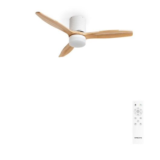 Ventilador de techo Create con WiFi, mando, luz LED 15W 3 temperaturas, función invierno/verano
