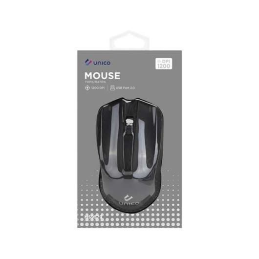 Ratón Unico Plus con cable 1200 DPI ABS programable rueda desplazamiento 1.35m negro