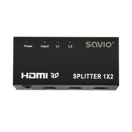 Répartiteur HDMI Savio CL-42 1x2 Full HD 3D boîtier métallique 1080p noir