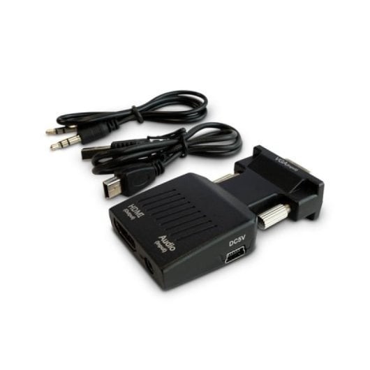 Savio CL-145 VGA-auf-HDMI-Adapter, 1080p, Schwarz, Stecker/Buchse, USB, 5 V