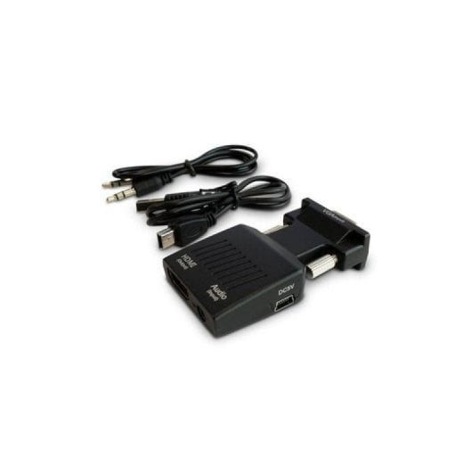 Savio CL-145 VGA-auf-HDMI-Adapter, 1080p, Schwarz, Stecker/Buchse, USB, 5 V