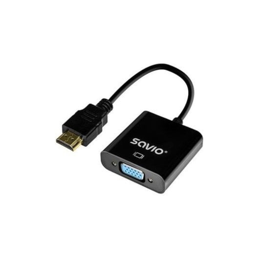 Adaptador Savio SAVAK-75 HDMI a VGA 1080p 60Hz Macho/Hembra Negro