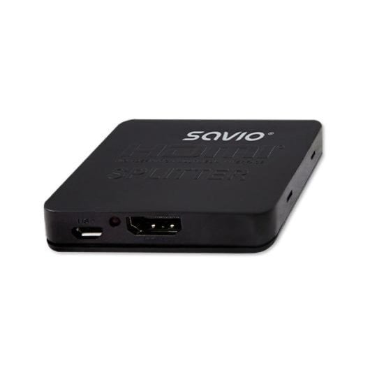 Répartiteur HDMI Savio CL-93 1x2 4K 3D Noir 3840x2160 USB-C HDMI 1.4