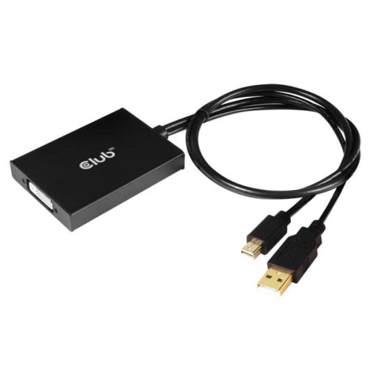 Convertidor Club 3D CAC-1130 Mini DisplayPort + USB-A a DVI Dual Link 0,6m Negro