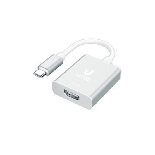 USB-C auf HDMI Adapter UNICO AD1848 Aluminium 4K 30Hz 17,5cm silber