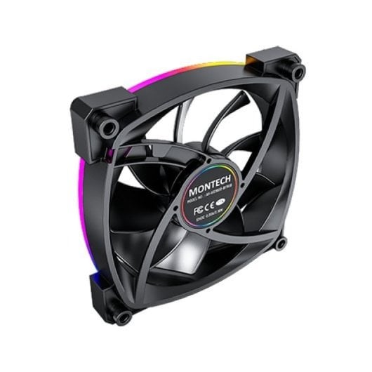 Refrigeración Aire Montech 120mm AX120 PWM ARGB Alto Flujo Bajo Ruido Negro