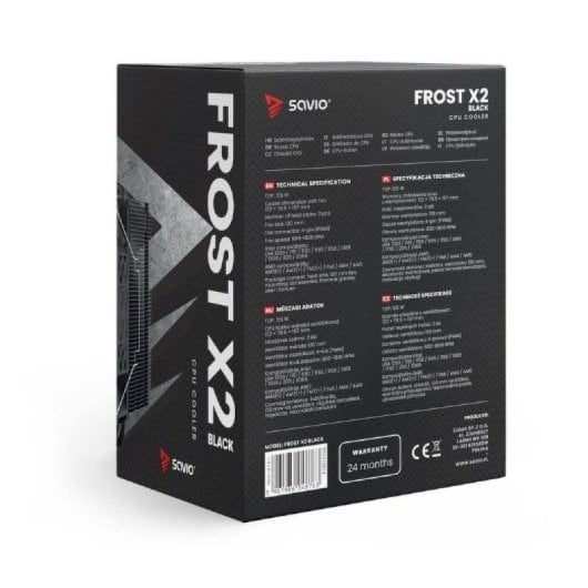 CPU Kühler Savio Frost X2 Black 120mm 1 Lüfter Multisocket Schwarz