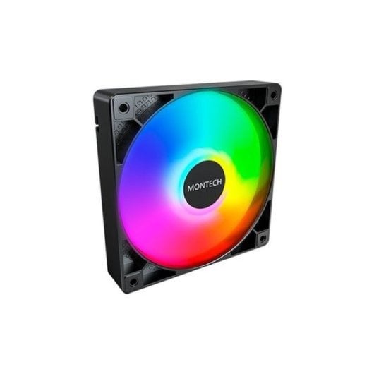 Montech GF120 Pack 3x Ventoinhas 120mm PWM ARGB 1600RPM Pretas com Hub Controlador