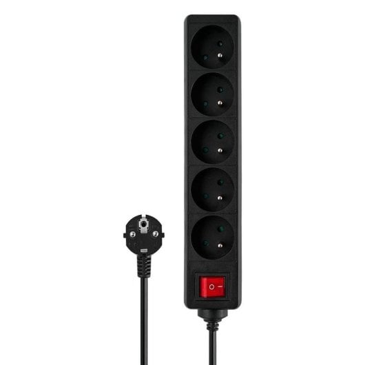 Régua de tomadas Savio LZ-01 5 tomadas com interruptor 1,5 m preta