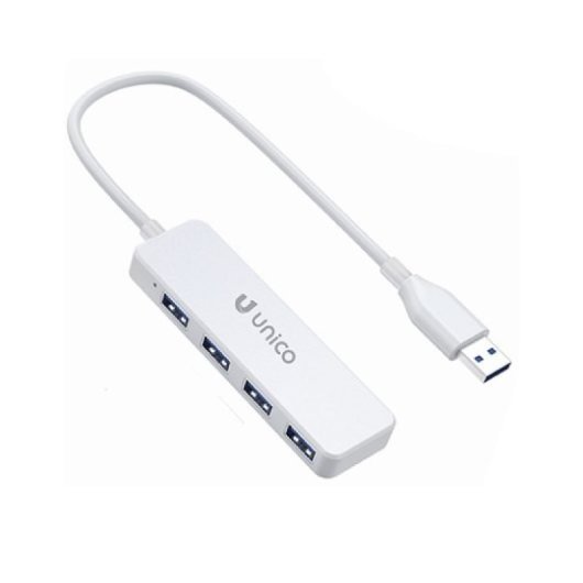 Adaptador UNICO AD1423W USB-A a 4 USB-A Blanco 90mm Aleación de Aluminio