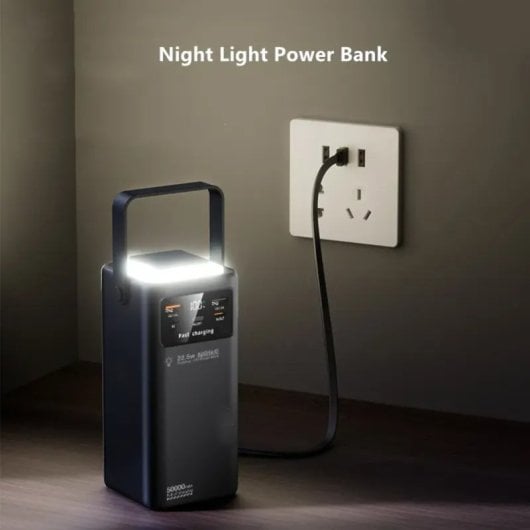 PowerBank Klack 50000mAh 22.5W Carga Rápida Triple Puerto LED ABS+PC Linterna