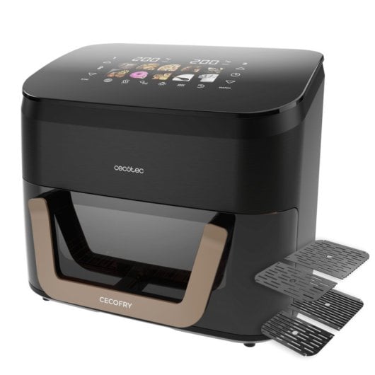 Friteuse à air Cecotec Cecofry 11L 2900W double bac avec fumoir et grill