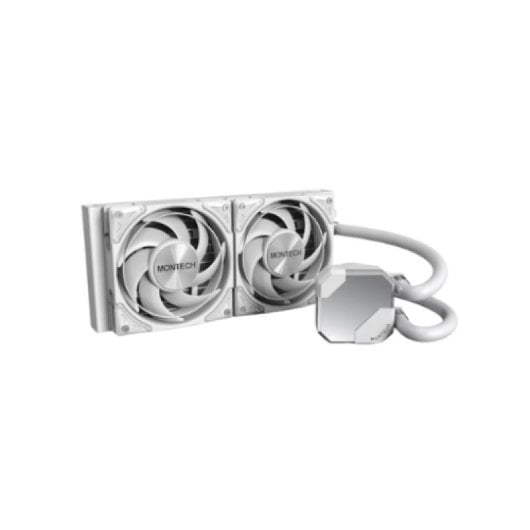 Montech HyperFlow S240 240-mm-Flüssigkeitskühlung mit 2 ARGB-Lüftern, Weiß