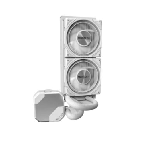 Montech HyperFlow S240 240-mm-Flüssigkeitskühlung mit 2 ARGB-Lüftern, Weiß
