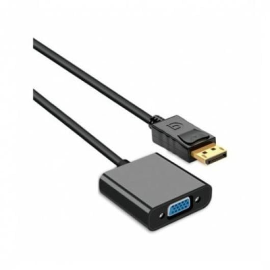 Adaptador DisplayPort a VGA Unico Plus 17cm Smart Chips ABS PVC Negro