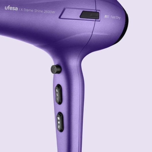Phon Professionale Ionico Ufesa X-Treme Shine 2600W 3 Temperature 2 Velocità Accessori Lavanda