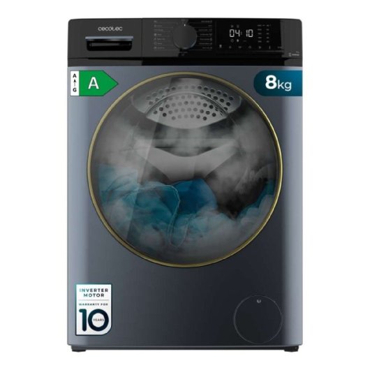 Lavadora Cecotec 8kg Carga Frontal 1400rpm Clase A Ice Blue Steam Max Inverter Plus