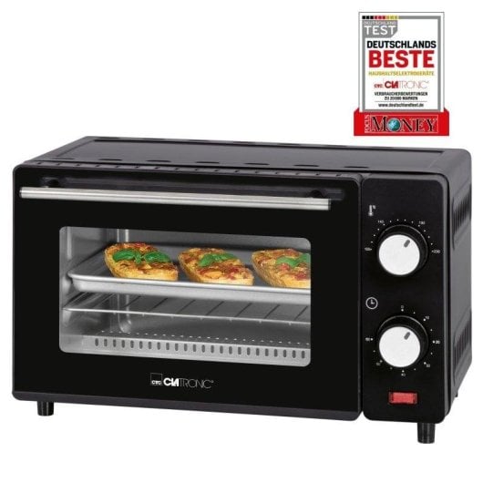 Forno elettrico Clatronic HPN8 8 litri Inox doppio vetro timer Nero