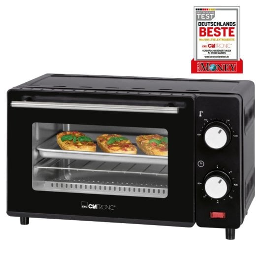 Clatronic HPN8 8-Liter-Edelstahl-Elektrobackofen mit Doppelglas und Timer