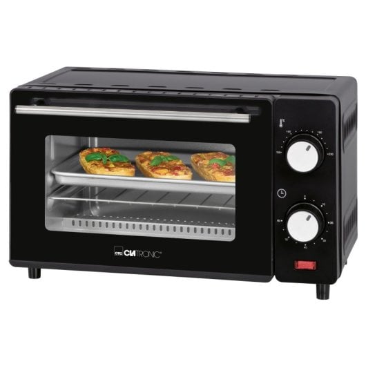 Clatronic HPN8 8-Liter-Edelstahl-Elektrobackofen mit Doppelglas und Timer