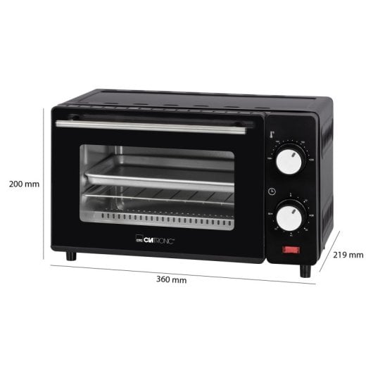 Clatronic HPN8 8-Liter-Edelstahl-Elektrobackofen mit Doppelglas und Timer
