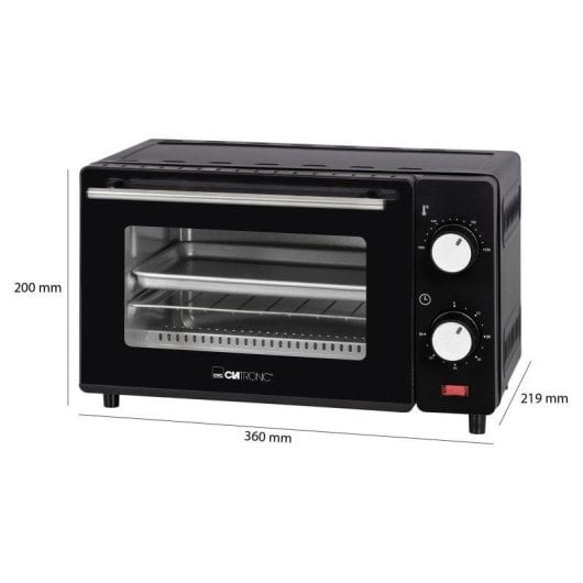 Forno elettrico Clatronic HPN8 8 litri Inox doppio vetro timer Nero