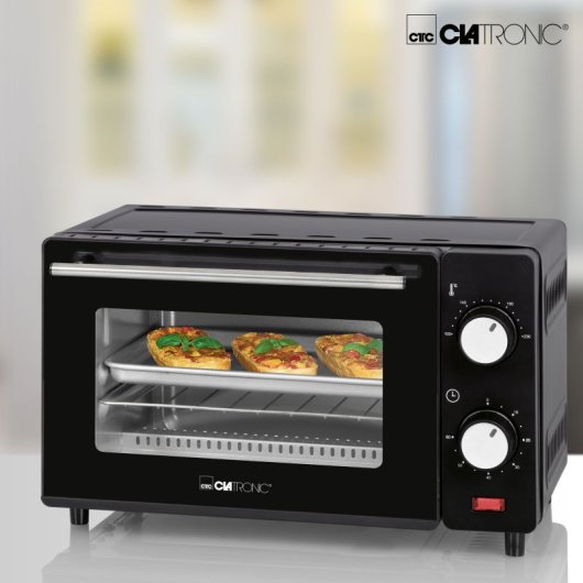 Clatronic HPN8 8-Liter-Edelstahl-Elektrobackofen mit Doppelglas und Timer