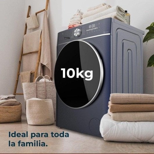 Lavadora Cecotec Bolero DressCode 10800 Inverter Carga Frontal 10 kg 1400 rpm A Blanca Vapor SteamMax Display XXL